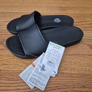 CROCS Kadee Classic Black Slide Sandals Women's Size 7 NWOB